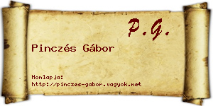 Pinczés Gábor névjegykártya